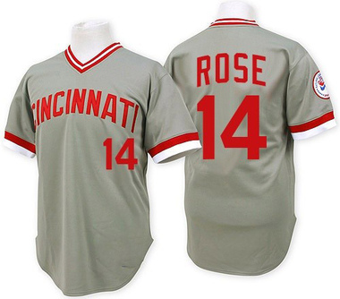 Grey Pete Rose Men's Cincinnati Reds Throwback Jersey - Replica Big Tall