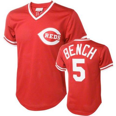 Red Johnny Bench Men's Cincinnati Reds Throwback Jersey - Authentic Big Tall