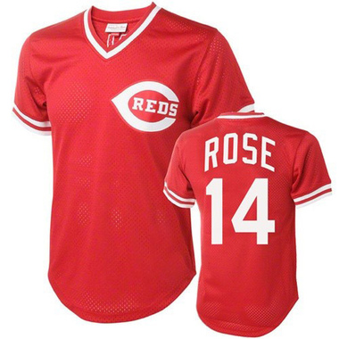 Red Pete Rose Men's Cincinnati Reds Throwback Jersey - Replica Big Tall